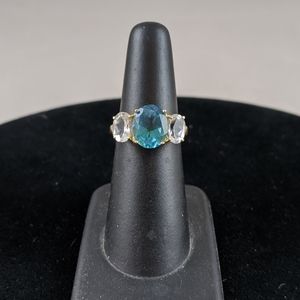 10K Yellow Gold Three Stone Ring SZ 5.5